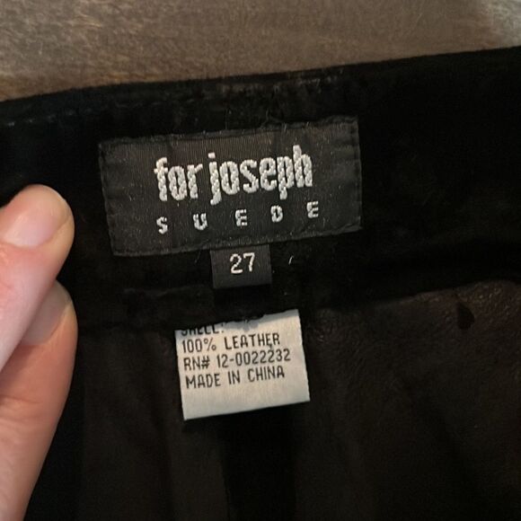 For Joseph suede leather Floral cut out bottom pants Sz-27 - Picture 5 of 7